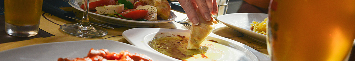 Eating American (New) Greek at Purple Onion restaurant in Saluda, NC.